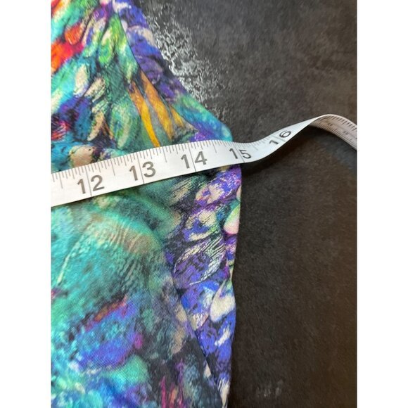 Elaua Kattau Colorful Peacock Sleeveless Maxi Ruched Bodycon Dress - Picture 8 of 8